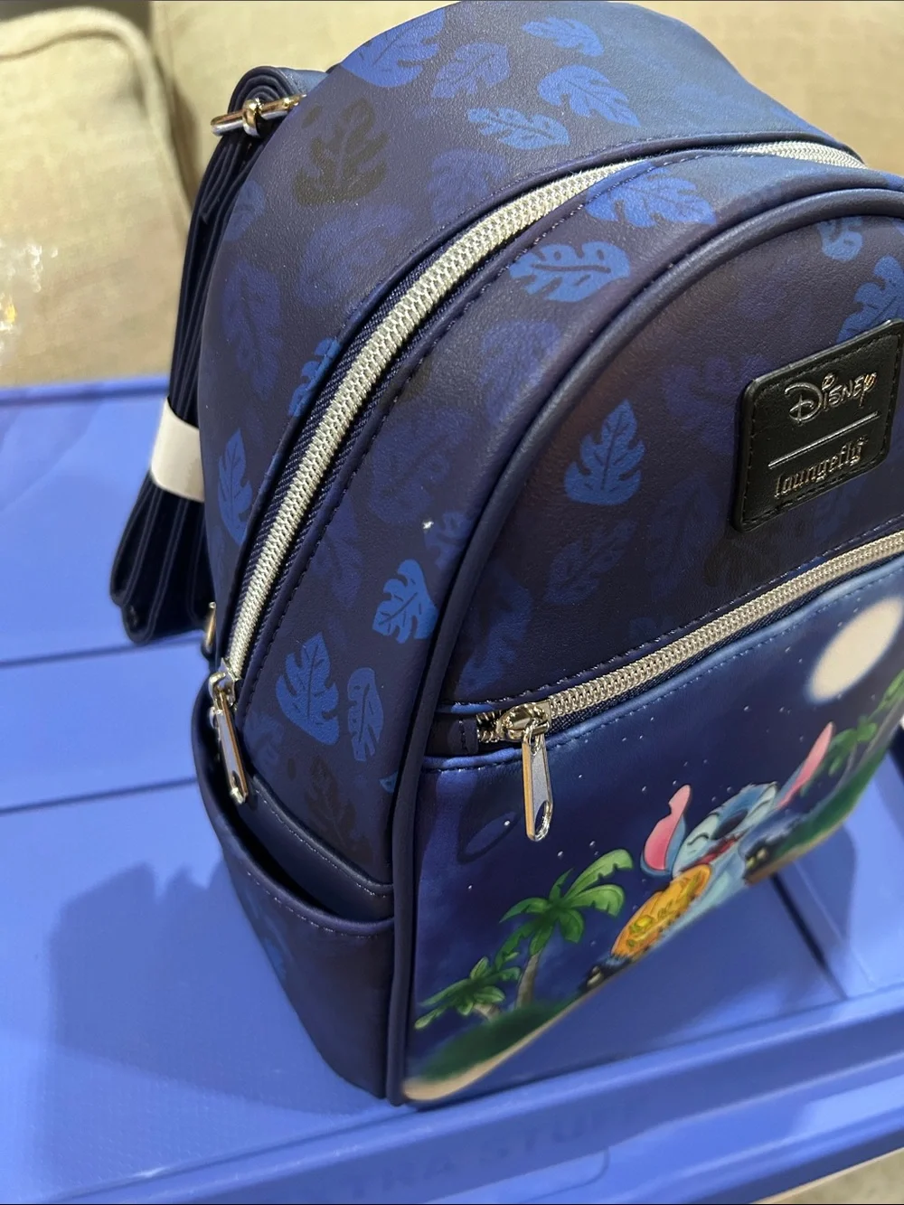Loungefly Kids Blue & Purple Stitch Halloween Mini Backpack